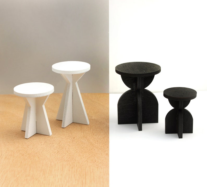 HERA Stool / Side Table (2 sizes) - Modern Miniature Furniture

