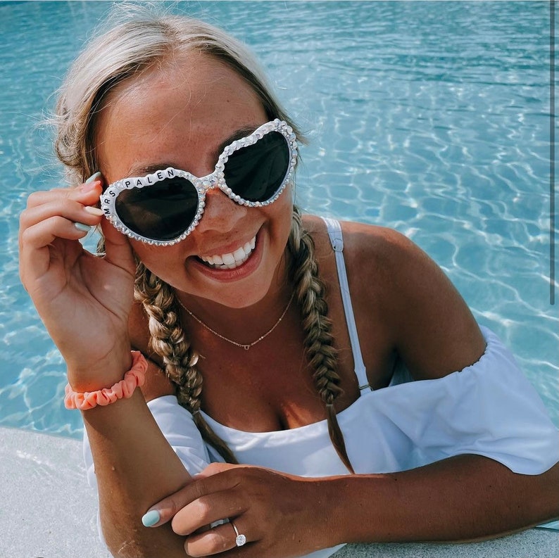 Bride bachelorette party sunglasses| customized| personalized bridal| rhinestone wedding accessories