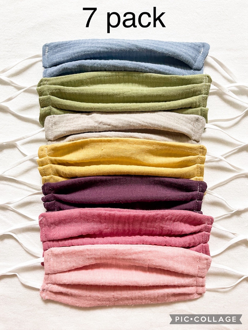 100% Cotton Organic Face Mask - super soft and comfortable! Lightweight muslin mask - anti-fog mask - summer - stylish mask