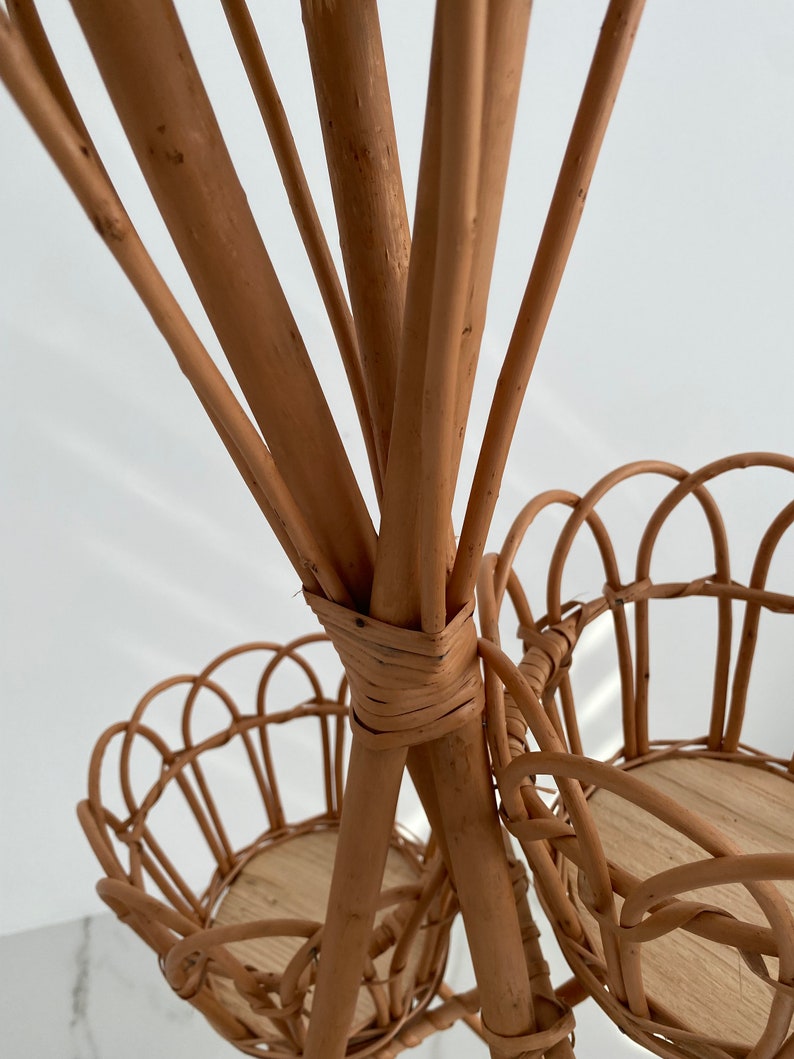 Handmade Wicker Plant Stand, 5 Tier Natural Vine Planter