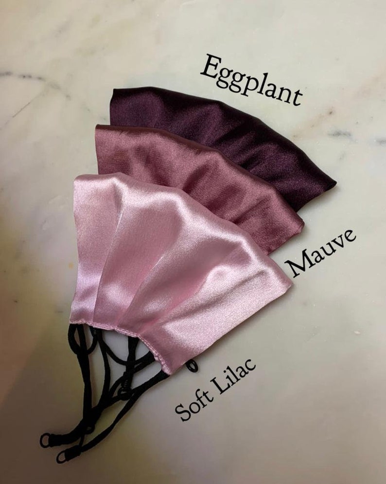 100% Mulberry Wedding Mask - Satin Silk Face Mask - Adjustable - Free Shipping - Soft face mask - facemask - Double Layered Mask - Wedding