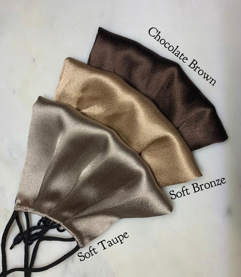 100% Mulberry Wedding Mask - Satin Silk Face Mask - Adjustable - Free Shipping - Soft face mask - facemask - Double Layered Mask - Wedding