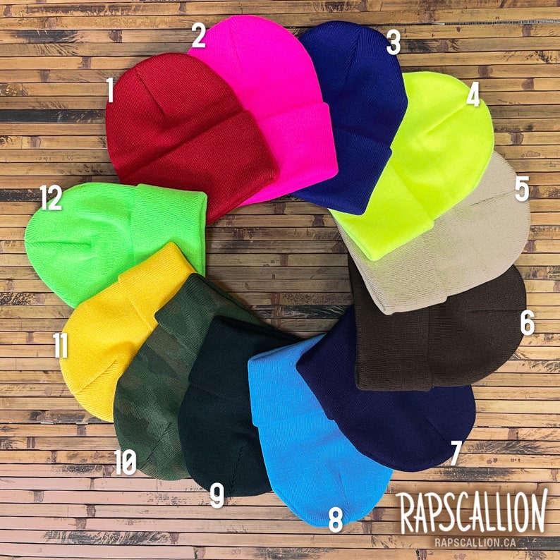 Droid Heart Cuffed Beanie with Vegan Leather Tag