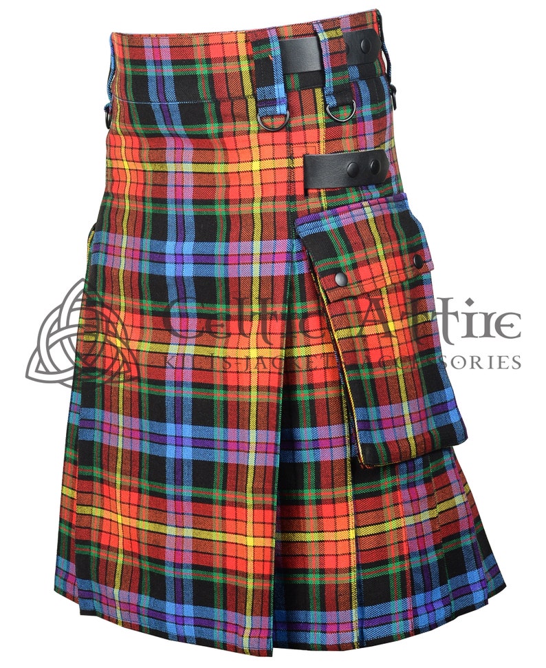 Scottish Kilt - Tartan Utility Kilt - Made to Order - Handmade - Scottish Clan Tartan Utili Kilt - 16 Oz Acrylic Fabric - 150 Tartan Choices