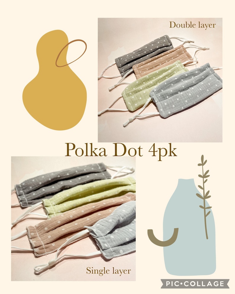 100% Cotton Organic Face Mask - super soft and comfortable! Lightweight muslin mask - anti-fog mask - summer - stylish mask