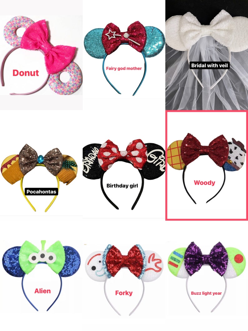 Princess Ears, mouse Ears, Princess headband, Cosplay headband, Shiny Bows Mouse Ears Glitter Party Princess Decoration Cosplay Costume
