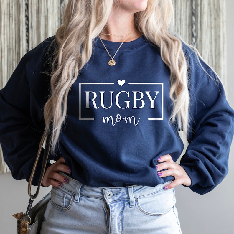 Rugby Mom Sweatshirt, Rugby Mother Teammate Sweatshirt, Rugby Coach Mom Sweatshirt, Rugby Player Mom Sweatshirt, Rugby Team Sweatshirt