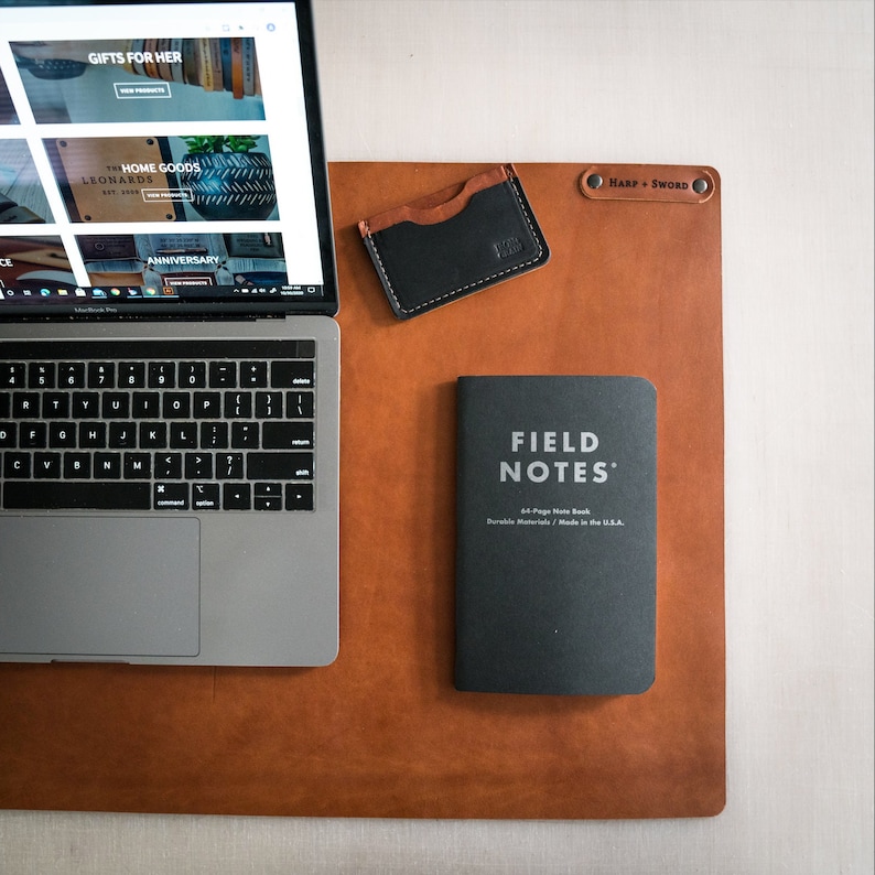 Personalized Desk Mat, Leather desk pad, gift for man, best husband gift, best dad gift, 3rd anniversary gift, gift for men, computer mat
