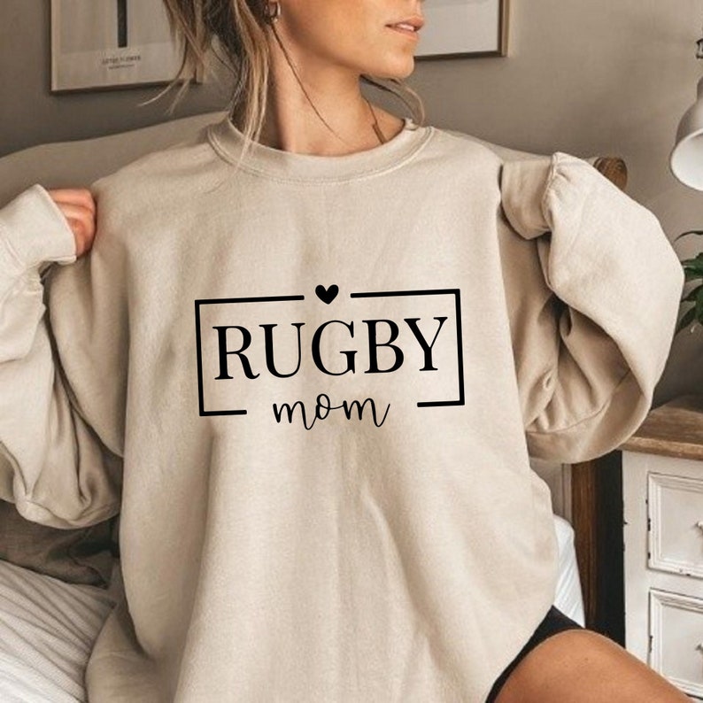 Rugby Mom Sweatshirt, Rugby Mother Teammate Sweatshirt, Rugby Coach Mom Sweatshirt, Rugby Player Mom Sweatshirt, Rugby Team Sweatshirt