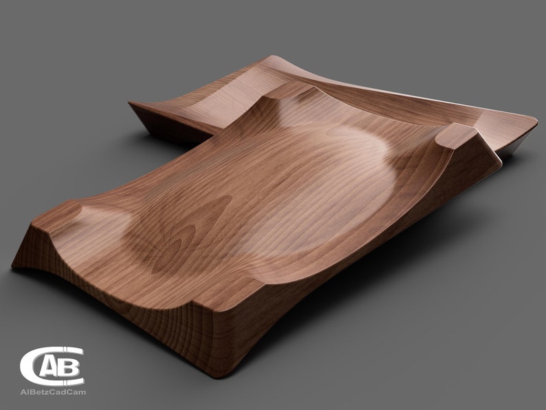 Elegant Wooden Bowl – Rectangular Design – Unique 3D Model for CNC & 3D Printing
