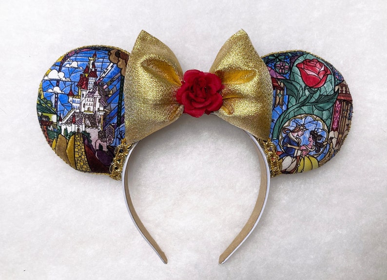 Beauty & The Beast Mouse Ears, Belle Ears, Mouse Ears, Belle, Beast, Beauty and the Beast Disney Ears, Belle Disney Ears