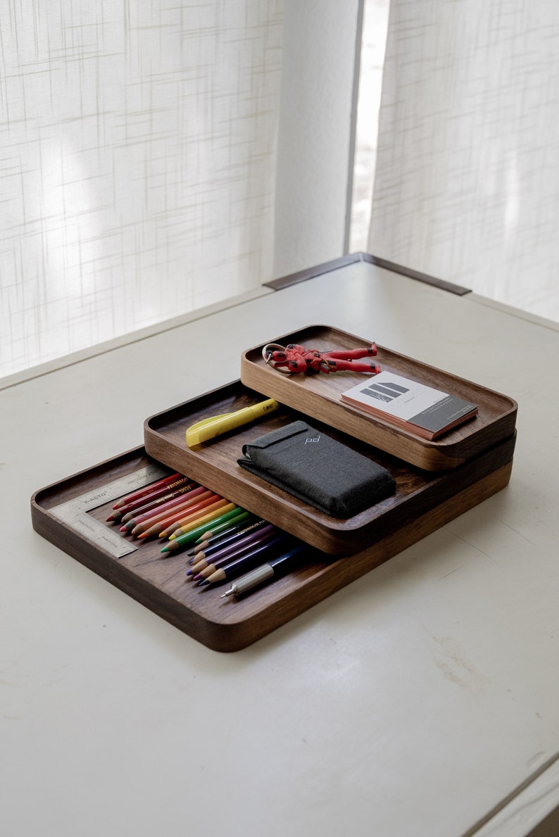 Solid White Oak MØD Desk Tray: Modular Valet/Jewelry Tray
