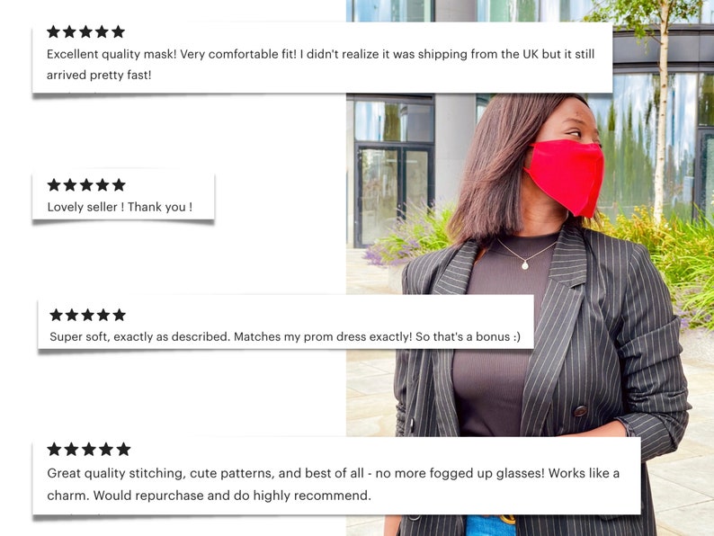 Face Mask, Soft Silk Face Covering, No Fogging Face Mask for Glasses, Wedding Face Mask, Sensitive Skin Face Covering, Washable Mask UK