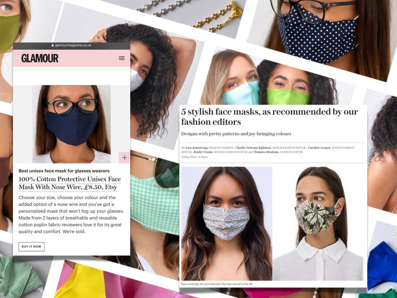 Face Mask, Soft Silk Face Covering, No Fogging Face Mask for Glasses, Wedding Face Mask, Sensitive Skin Face Covering, Washable Mask UK