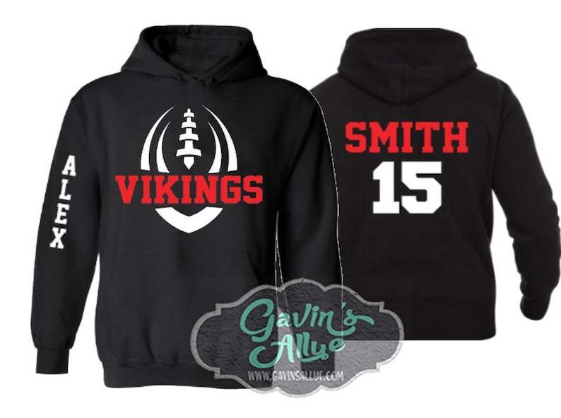 Football Hoodie | Customize Team & Colors | Football Spirit Wear | Custom Football Hoodie | Adult or Youth Sizes