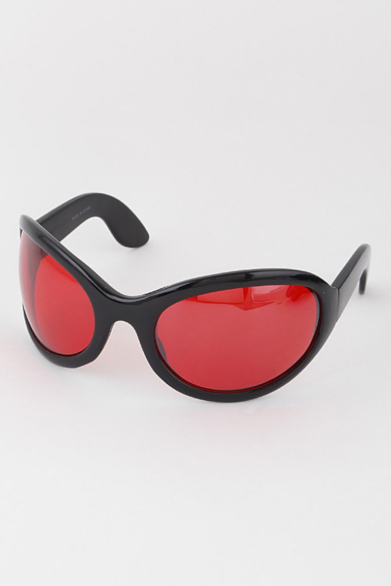 90s Deadstock Bug Eye Sunglasses: Rave Goth Rocker Style
