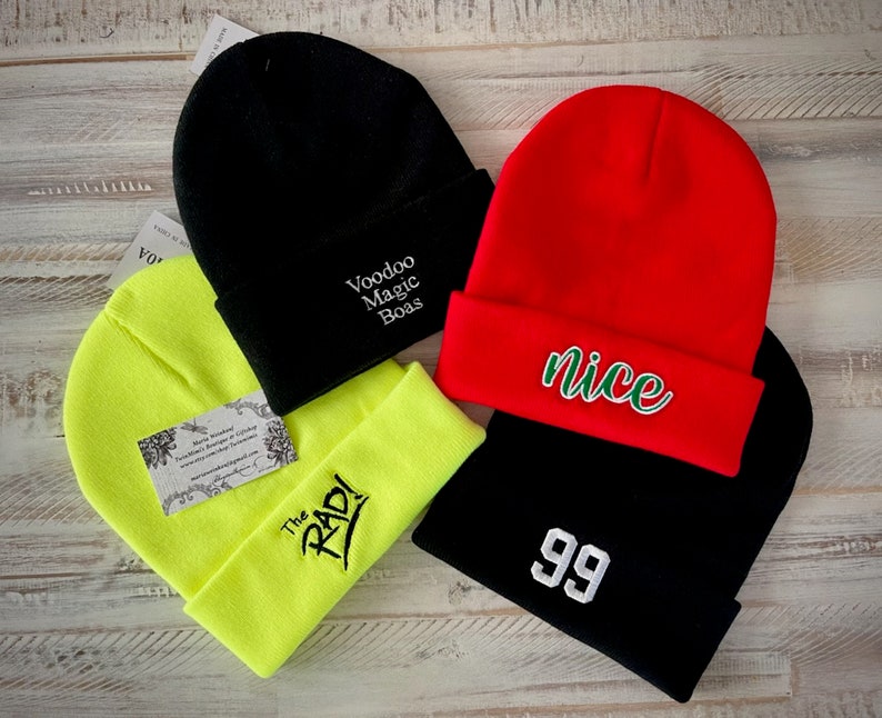 Custom Embroidered Beanies Hats personalized Sports Gifts Adult Kid
Analyze listing