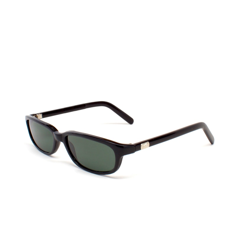 90s Deadstock Black Rectangle Mod Authentic Vintage Sunglasses
