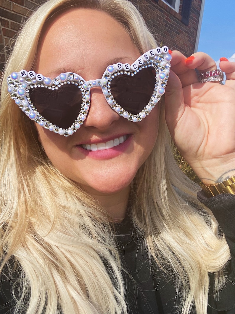 Bride bachelorette party sunglasses| customized| personalized bridal| rhinestone wedding accessories