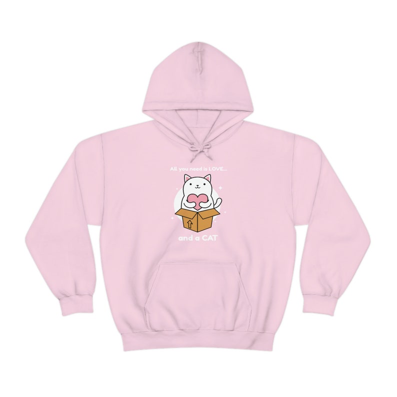 Cat Lover Unisex Hoodie: "All You Need is Love and a Cat" - Cozy and Cute Gift for Cat Owners, Cat People Hoodie, New Cat Owner Hoodie,