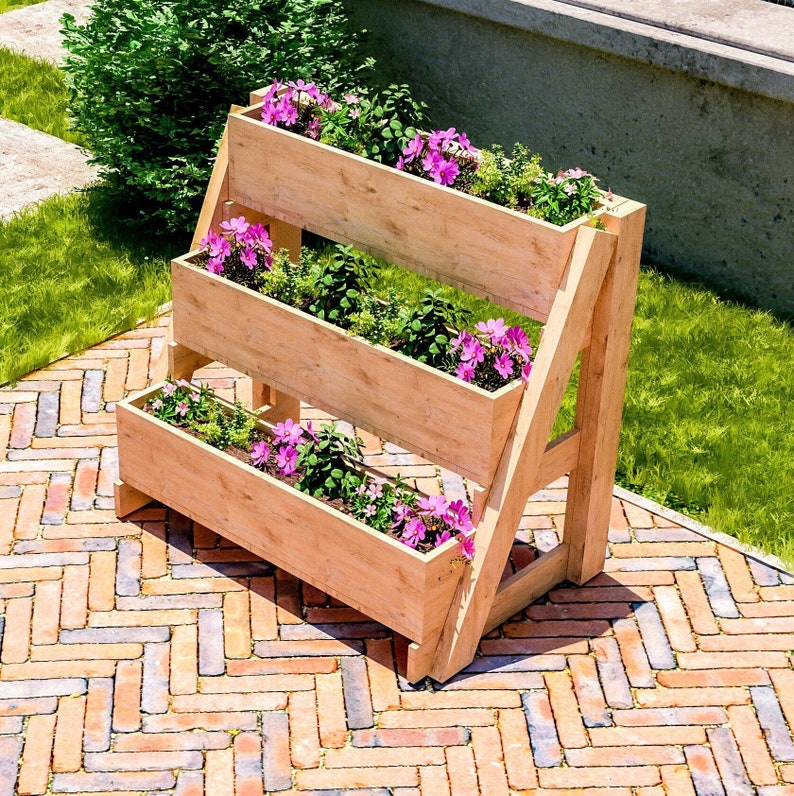 DIY 3-Tier Raised Planter Box Plans: Easy Woodworking Build Project for Garden (PDF Download)
Analyze listing