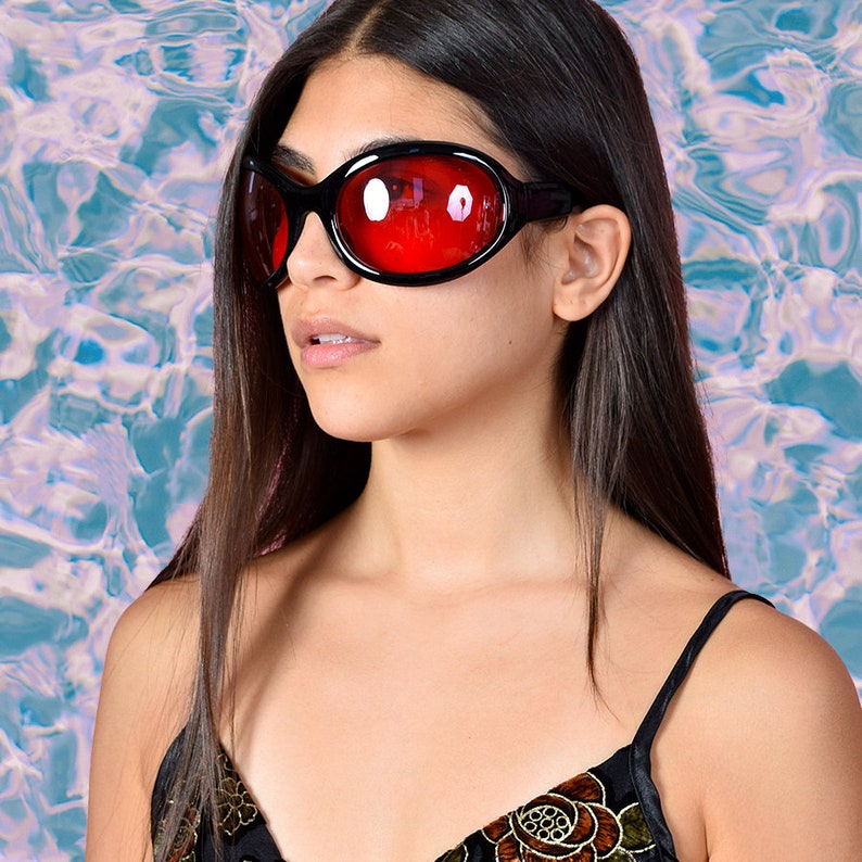 90s Deadstock Bug Eye Sunglasses: Rave Goth Rocker Style