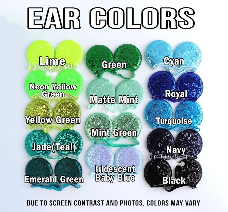 Minnie ears, Baby toddlers Mickey ears, Mouse ears with adjustable elastic headband, Pink and black sequin ears, Stretch band Mickey ears