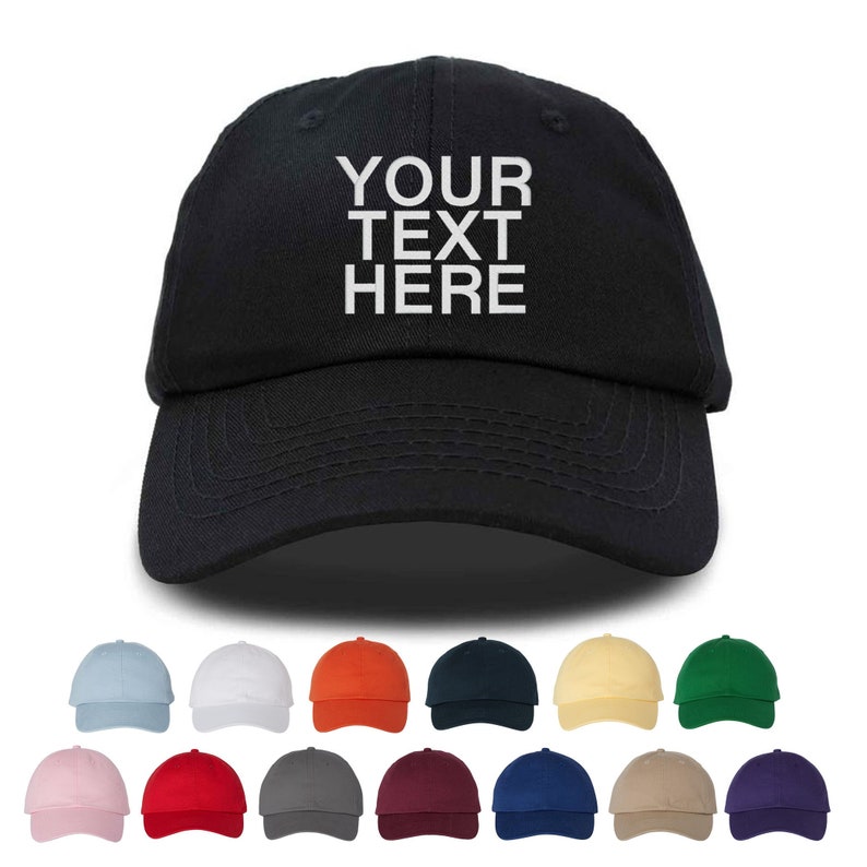 Personalized Embroidered Baseball Cap Custom Text, Adjustable Unisex Hat, Wedding Party Hats, Sports Team Hats, Promotional Hats, Event Hats