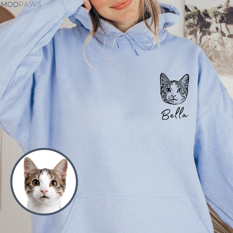 Custom Pet Hoodie Using Pet Photo + Name Custom Dog Hoodie Personalized Dog Hoody Custom Dog Custom Pet Hooded Cat Sweater Sweatshirt