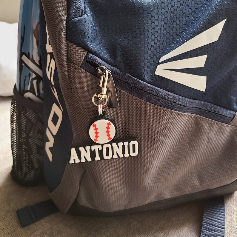 Sports (Baseball/Basketball/Football/Golf/Soccer/Softball/Tennis/Volleyball) Personalized Keychain / Keyring / Bag Tag - 3D Printed Plastic