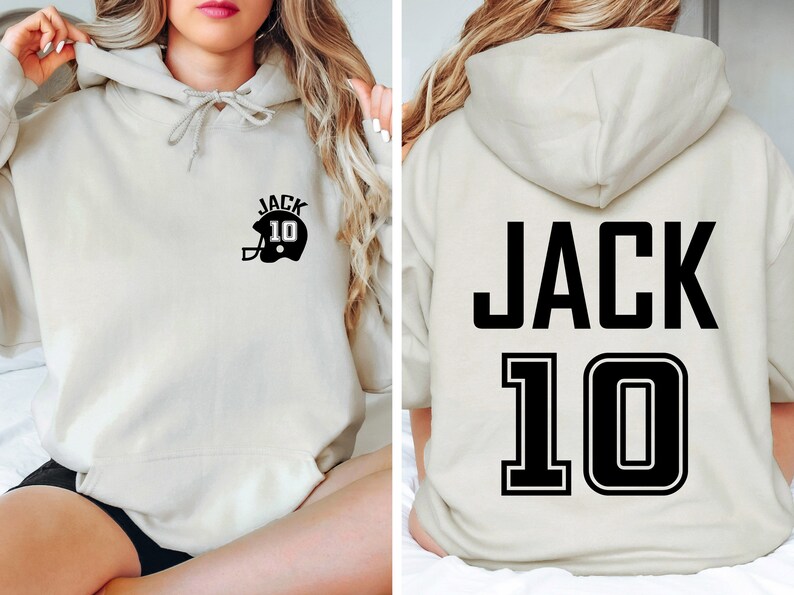 Custom Football Numbers Crew Front and Back Sweatshirt, Football Mom Sweatshirt, Custom Sweatshirt, Personalized Football Helmet Sweatshirt,