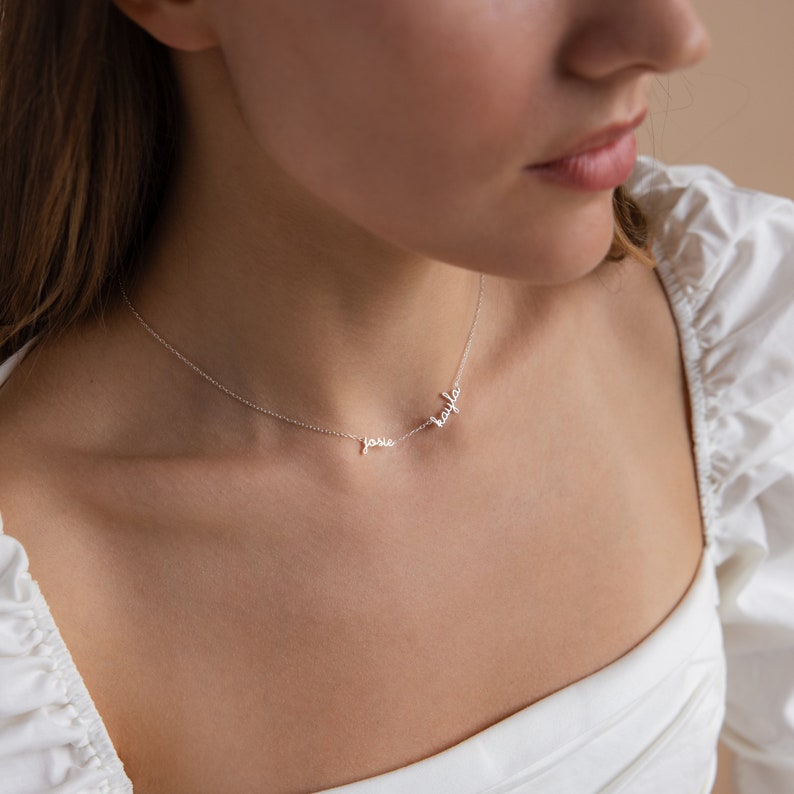 Dainty Name Necklace by Caitlyn Minimalist • Multiple Name Necklace • Personalized Family Necklace • Name Jewelry • New Mom Gift • NM129F51