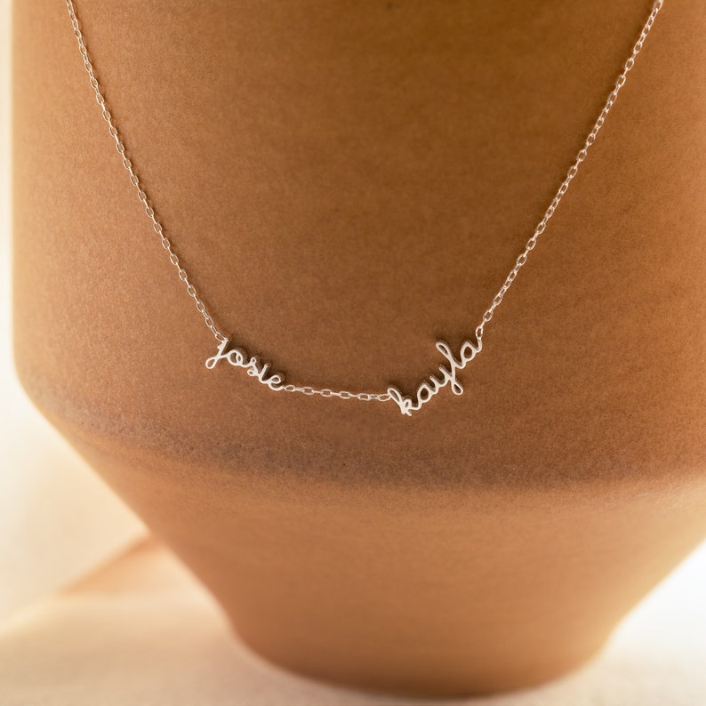 Dainty Name Necklace by Caitlyn Minimalist • Multiple Name Necklace • Personalized Family Necklace • Name Jewelry • New Mom Gift • NM129F51