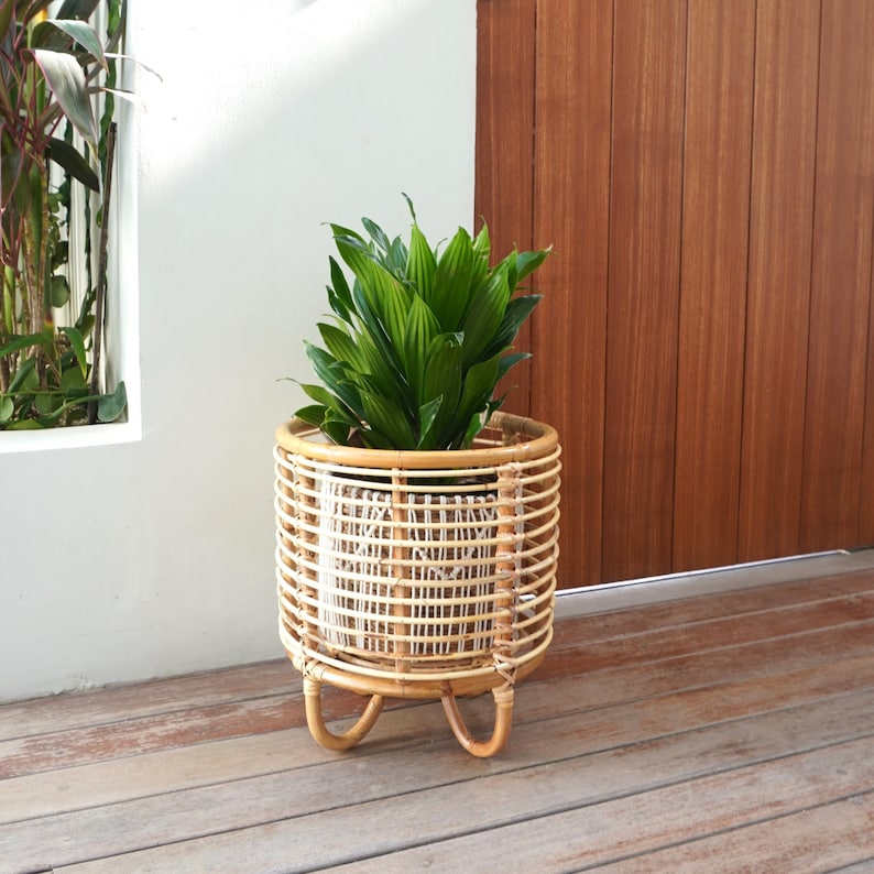 Rattan Plant Stand Planter Flower Pot Holder MALANG beige