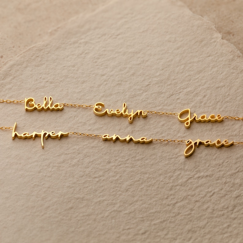 Dainty Name Necklace by Caitlyn Minimalist • Multiple Name Necklace • Personalized Family Necklace • Name Jewelry • New Mom Gift • NM129F51