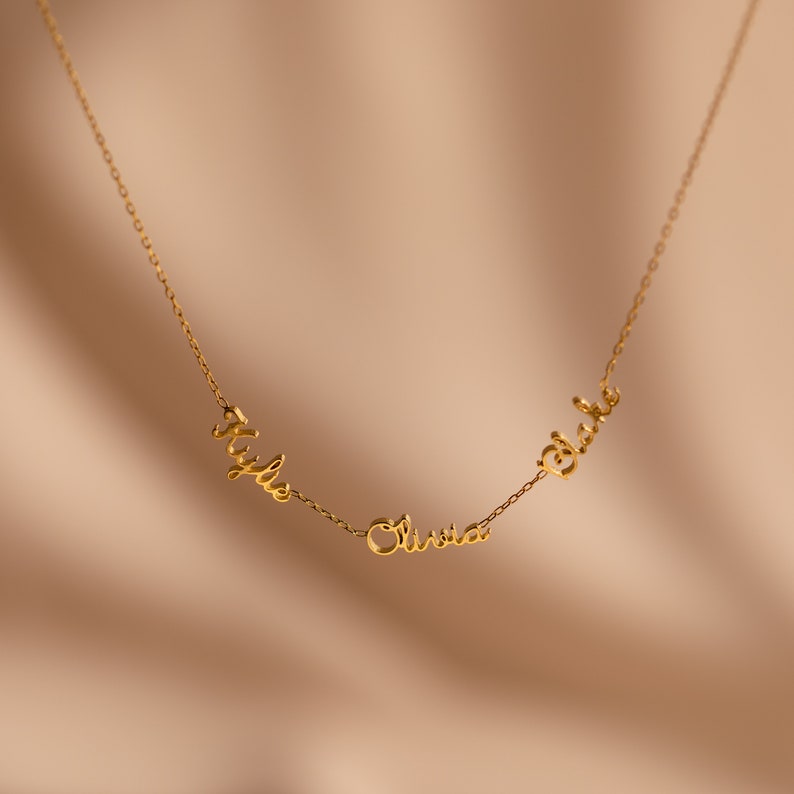 Dainty Name Necklace by Caitlyn Minimalist • Multiple Name Necklace • Personalized Family Necklace • Name Jewelry • New Mom Gift • NM129F51