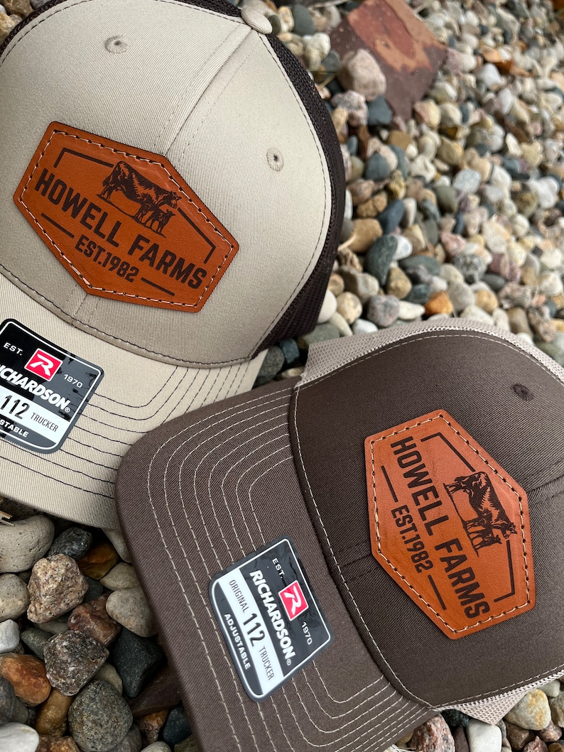 Custom Richardson 112 Laser Engraved Leather Patch Hat- Personalized Cow Calf Farm Name with Est Date Hand Stitched Real Leather Ranch Brand
Analyze listing