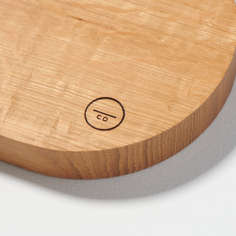Large Oval Shaped White Oak Catchall Modern Valet Tray
