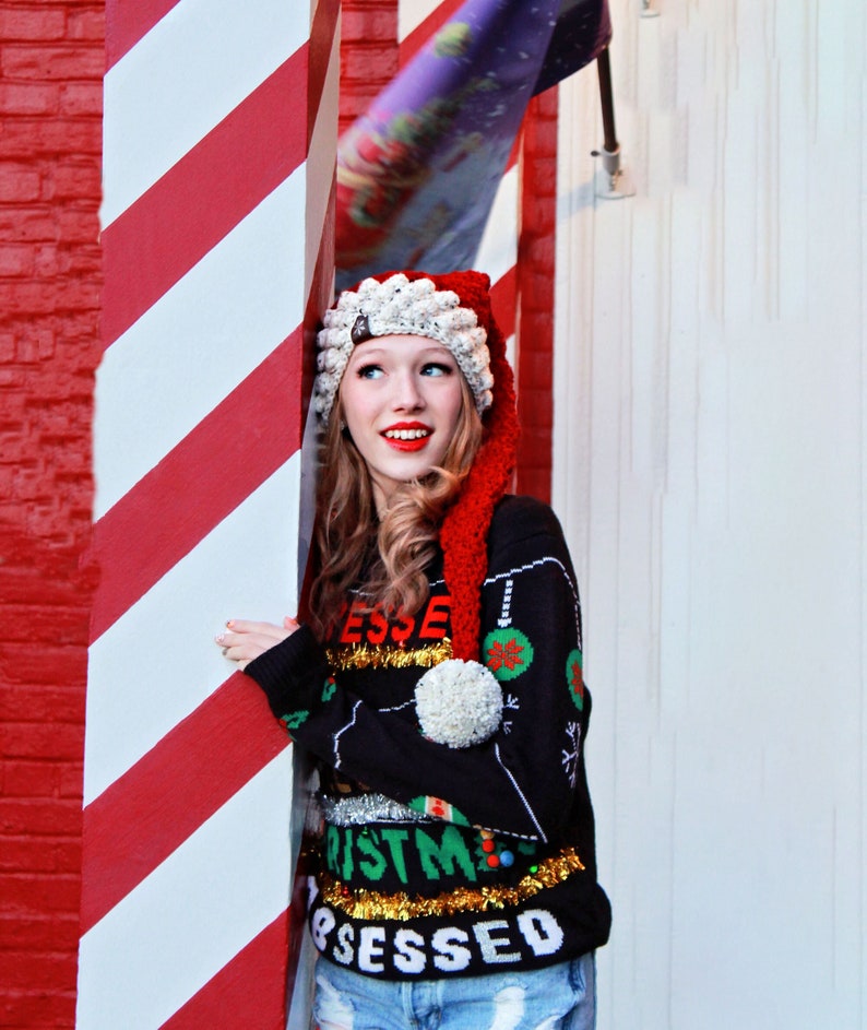 Handmade Santa Hat For Men And Women - Long Chunky Knit Rustic Santa Hat Full Of Nordic Charm - Original Design!
Analyze listing