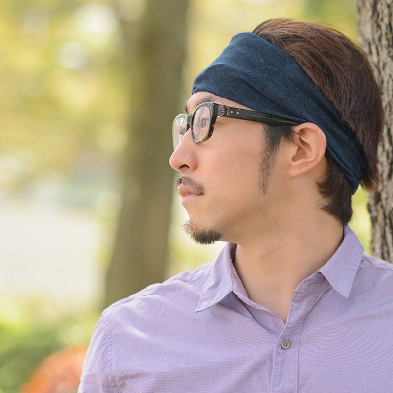 100% Organic Cotton Headband, Made in Japan, Womens Headband, Mens Headband, Chemo Headband, Wide Hair Band, Head Wrap, Japanese Fashion