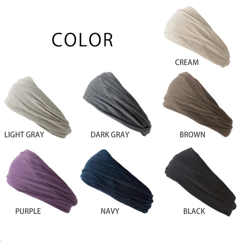 100% Organic Cotton Headband, Made in Japan, Womens Headband, Mens Headband, Chemo Headband, Wide Hair Band, Head Wrap, Japanese Fashion