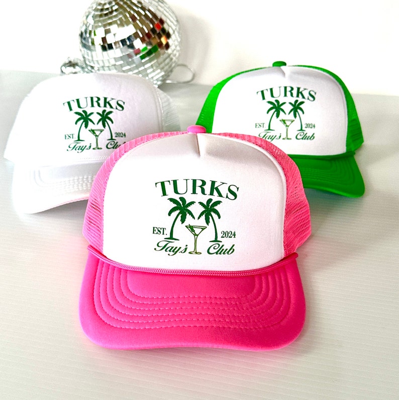 Birthday Club Trucker Hats | beach Birthday Hat | Beach Bachelorette or Birthday party favors | 30 40 50 60 Birthday hats
Analyze listing