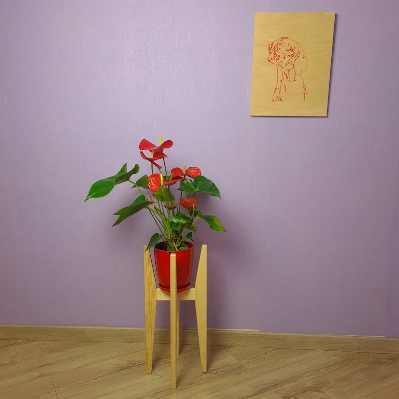 Plant holder-minimalist design, modern vintage plant stand, indoor planter, house plant stand, wooden planter stands, retro modern woodstand
