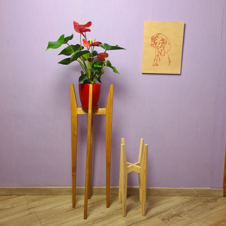Plant holder-minimalist design, modern vintage plant stand, indoor planter, house plant stand, wooden planter stands, retro modern woodstand