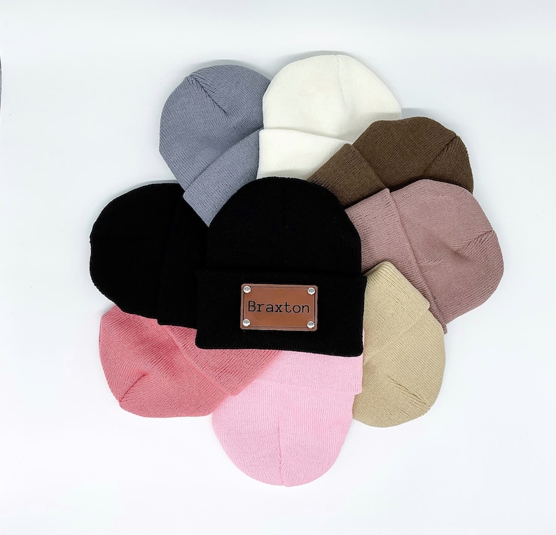 Personalized Baby Hat with Name, Custom Infant Beanie, Leather Patch Beanies for Baby, Customized Baby Knit Beanie, Unique Baby Shower Gift
Analyze listing