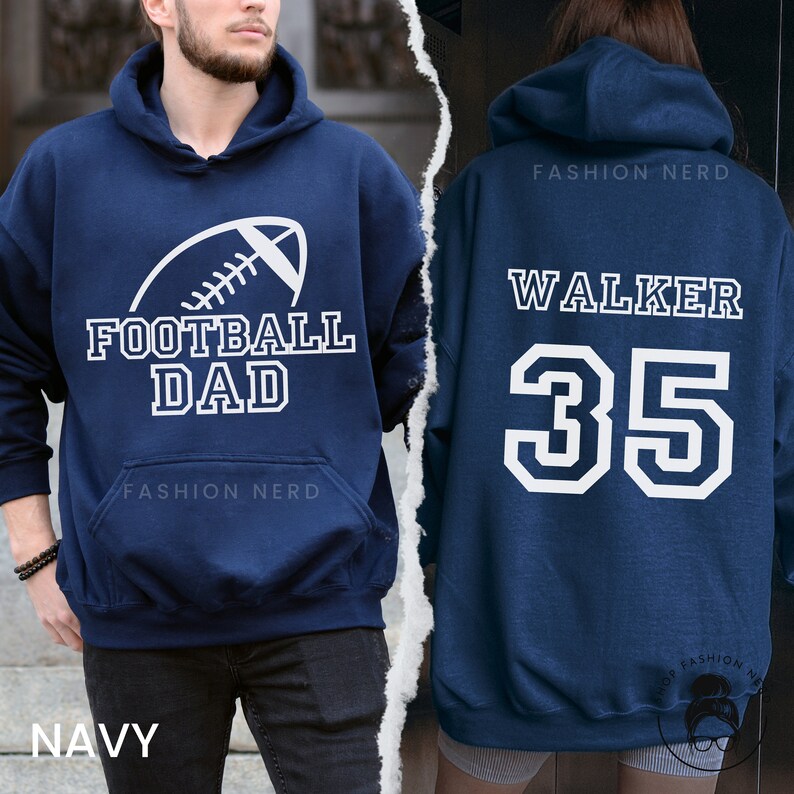 Custom Football Hoodie Football Dad Sweatshirt Personalized Football Gift Football TShirt Football Sweatshirt