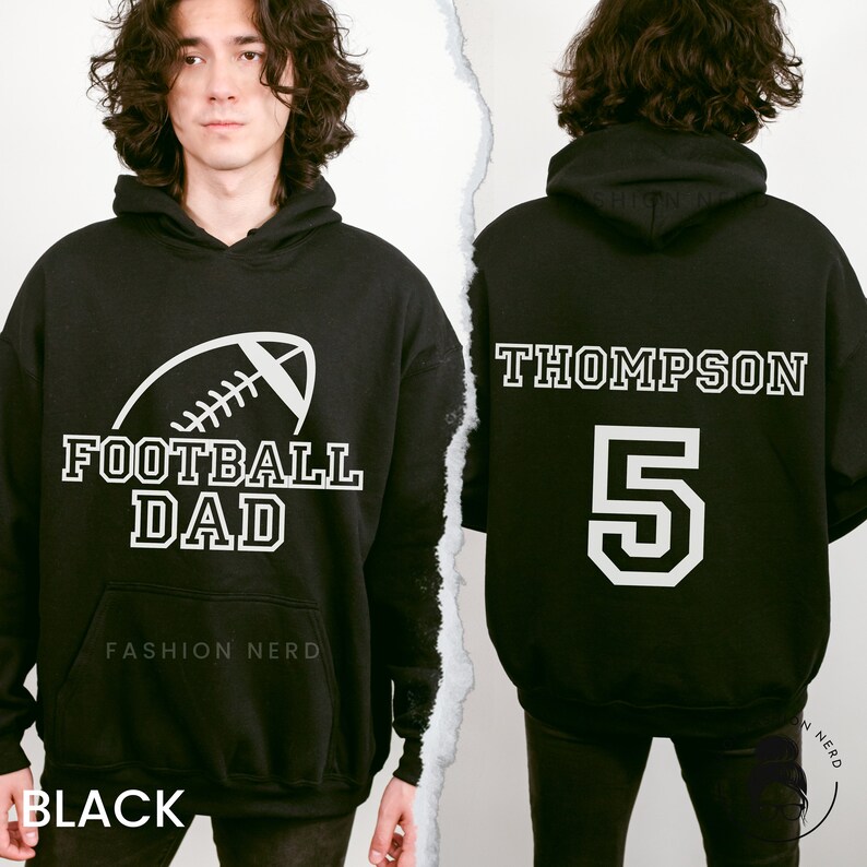 Custom Football Hoodie Football Dad Sweatshirt Personalized Football Gift Football TShirt Football Sweatshirt