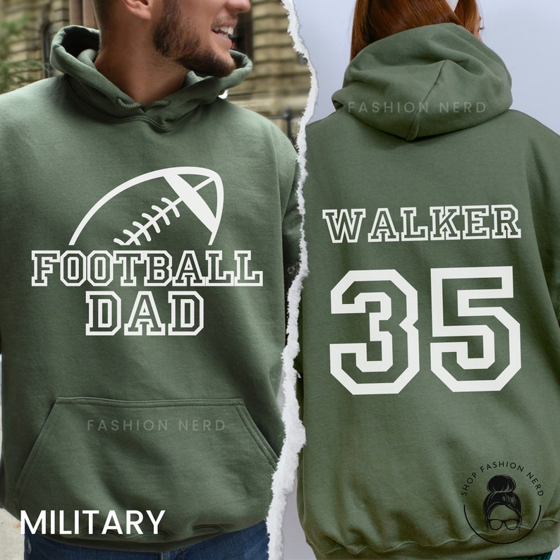 Custom Football Hoodie Football Dad Sweatshirt Personalized Football Gift Football TShirt Football Sweatshirt
