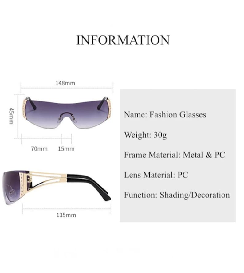 Y2K Sunglasses Star Wrap Around Glasses Retro Fashion Accessories for Women Men