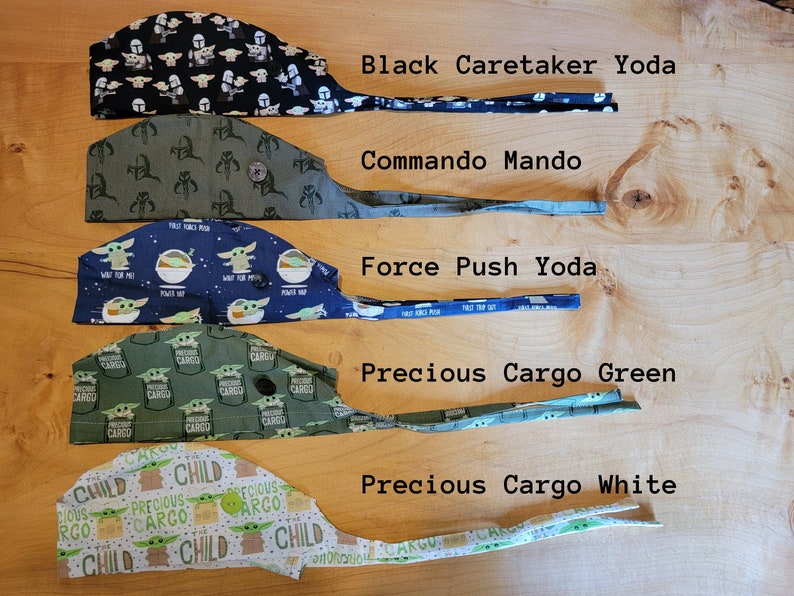 Baby Yoda Grogu Mandalorian Star Wars Marvel DC Comics Scrub Cap with Buttons Surgical Caps
Analyze listing